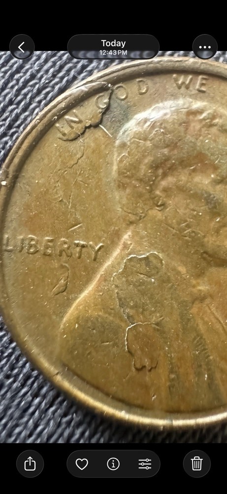 1972-D Split Planchet Error Lincoln Cent