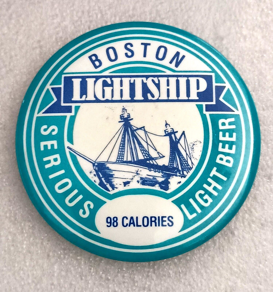Boston Lightship Light Beer Pin Button New NOS 1990s