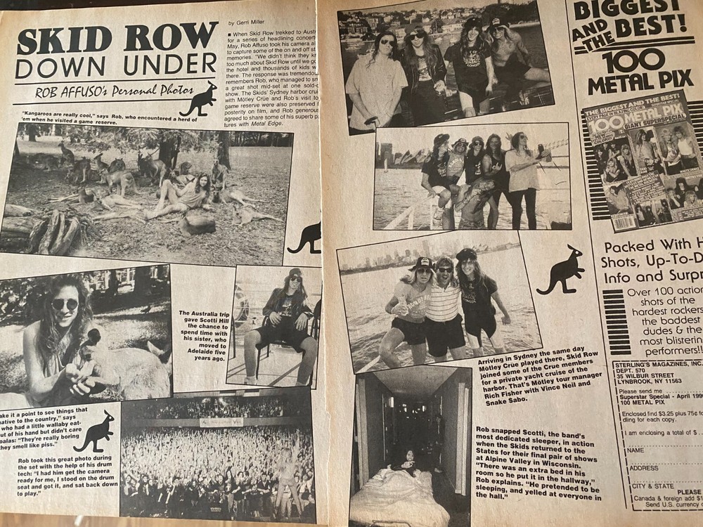 Skid Row, Two Page Vintage Clipping