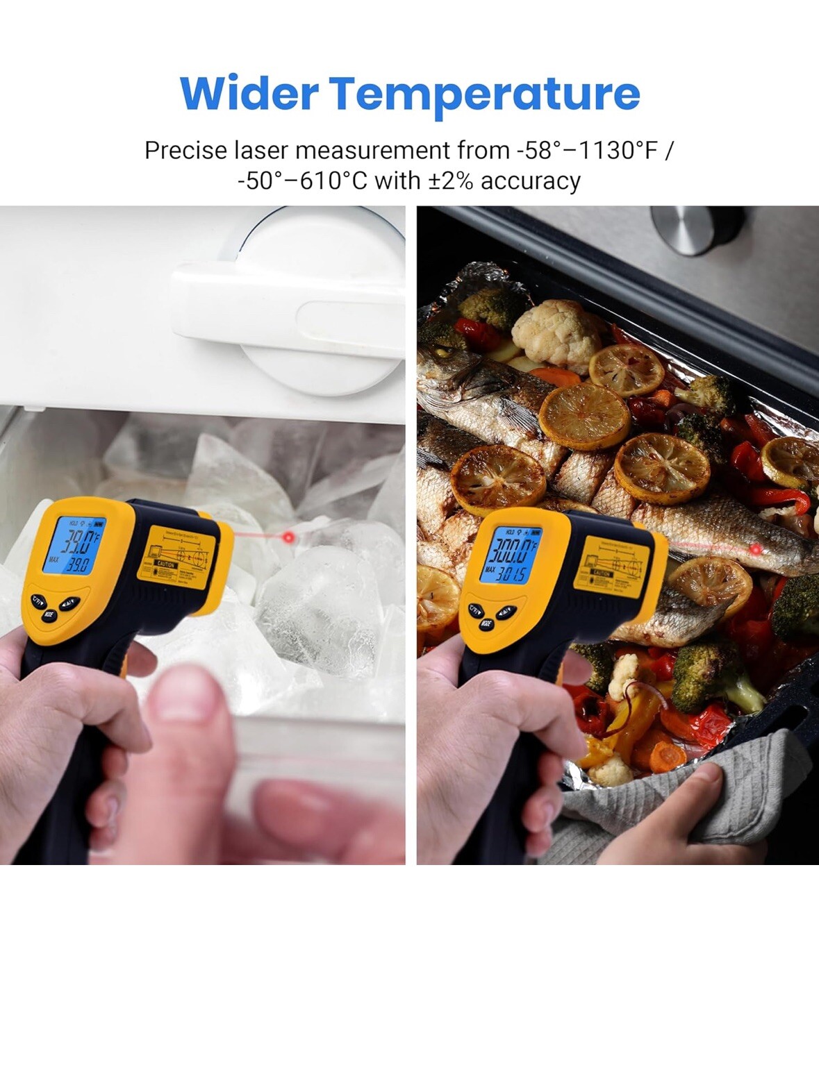 Etekcity Infrared Thermometer Laser Temperature Gun For Food BBQ Pizza Oven