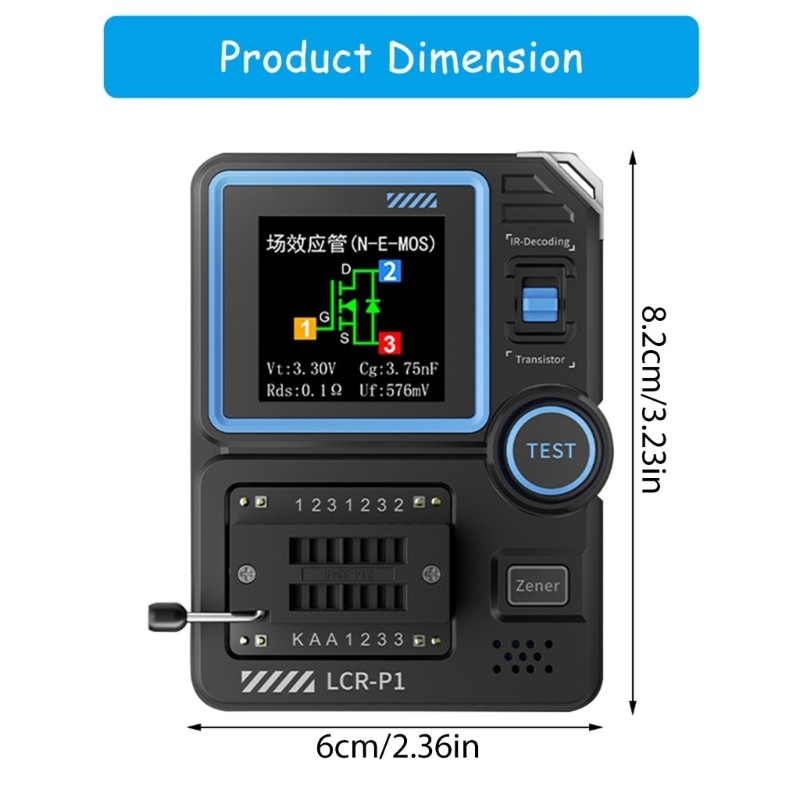 Multimeter Diode Triode Capacitance Resistance Inductance Battery Tester