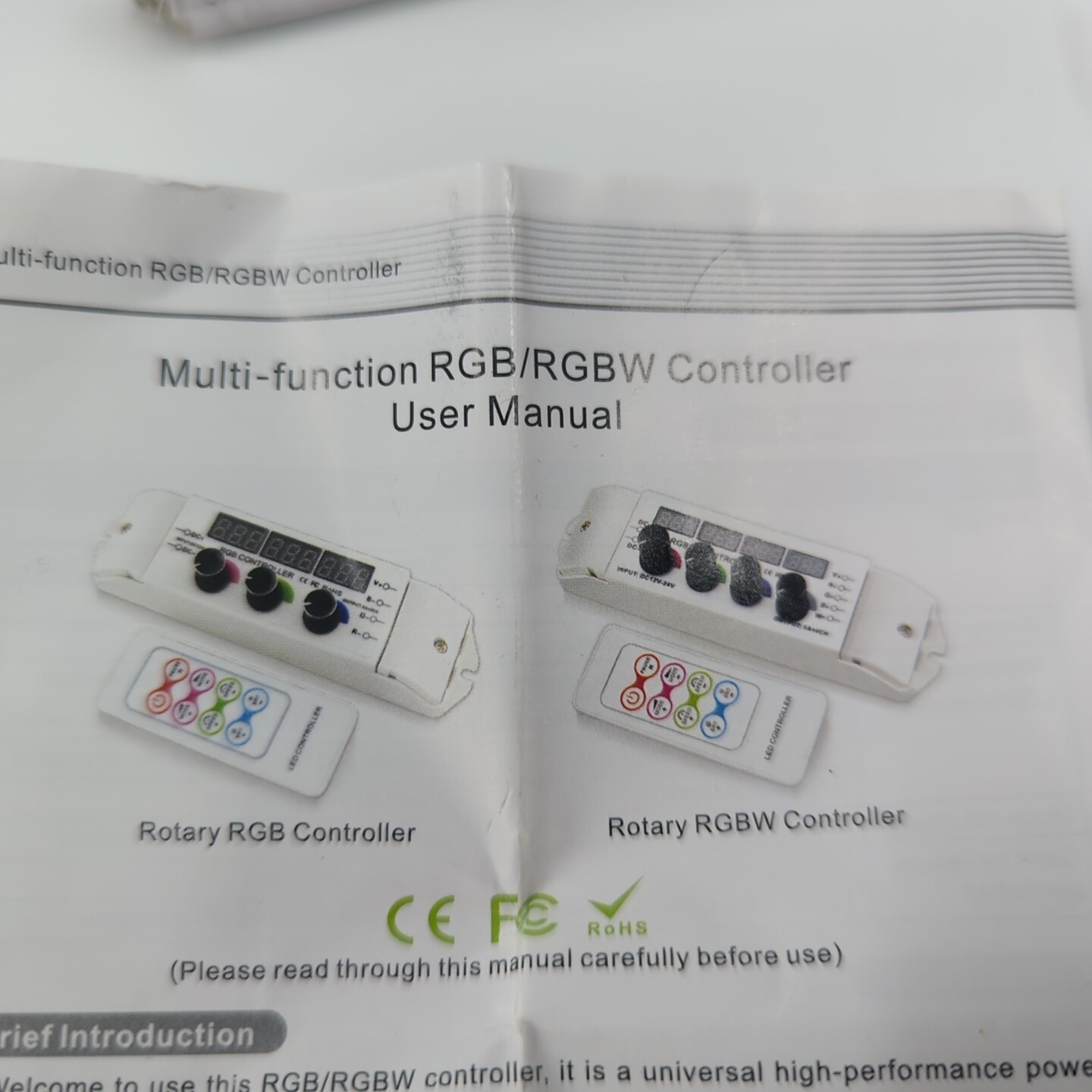 LED Light RGB RGBW Controller 4x Rotary Knobs with RF Remote 4 channel