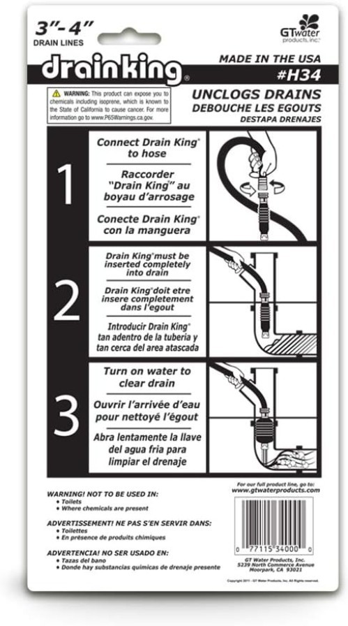 H34 Deck Drain & Main Line Cleaner