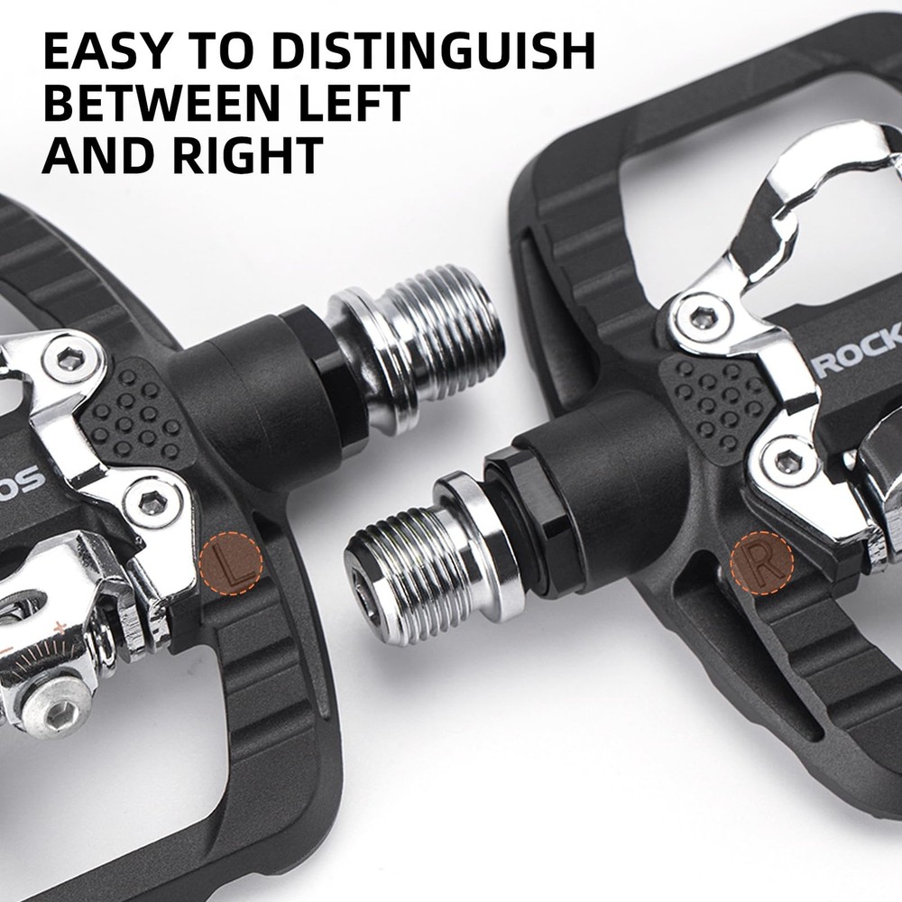 ROCKBROS Mountain Bike Pedals Dual Function Sealed Clipless Flat Platform Compat