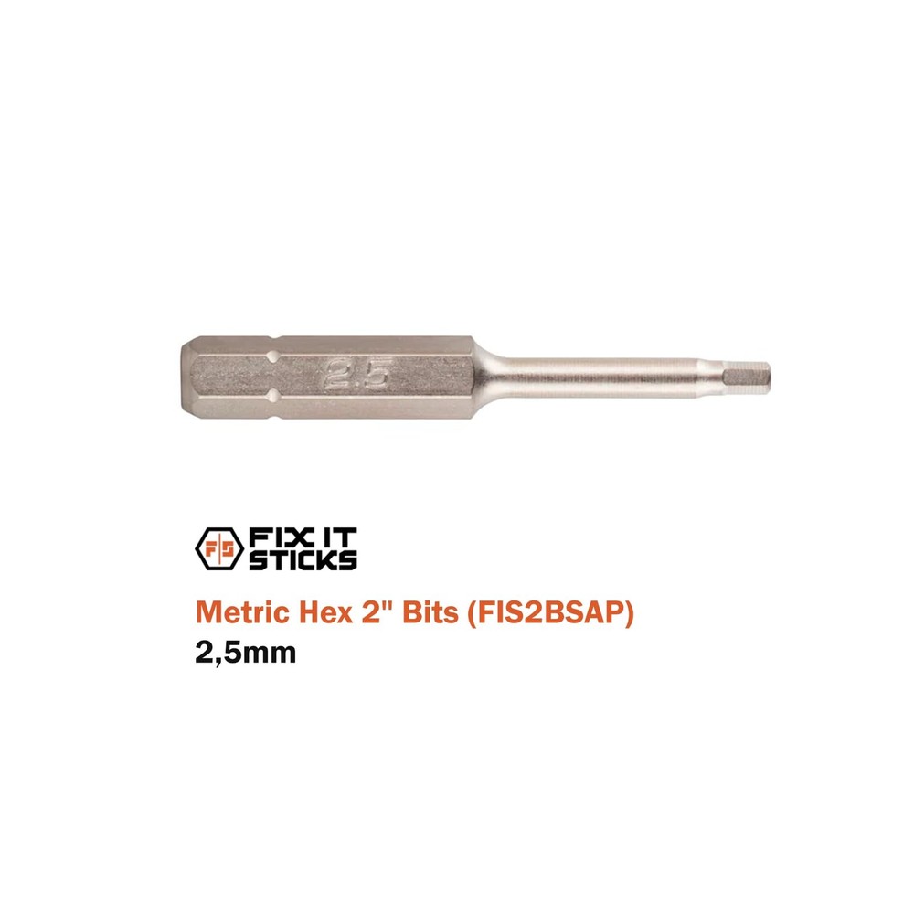 Fix It Sticks 2-Inch Bit Pack - 6Pcs, Multi-Purpose Durable Nickel Finished Guns
