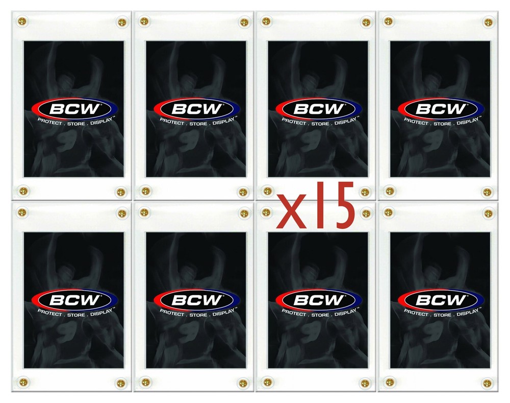 15 BCW 4 Screw Recessed Sport Trading Card Holder Screwdown Display Protector