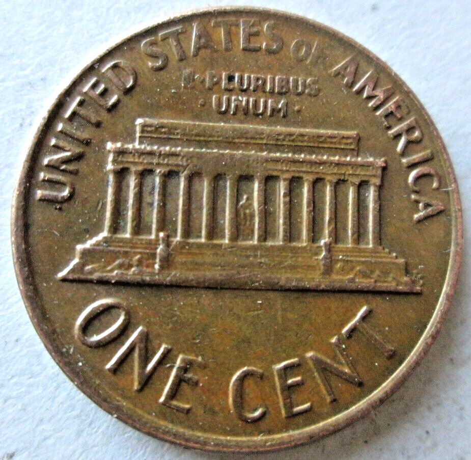 1972-D MEMORIAL CENT, MILD DIE CLASH ERROR, BROWN, XF, CIRCULATED