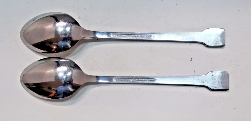 Oxford Hall Stainless Unknown Pattern 2 Teaspoons 6 5/8"