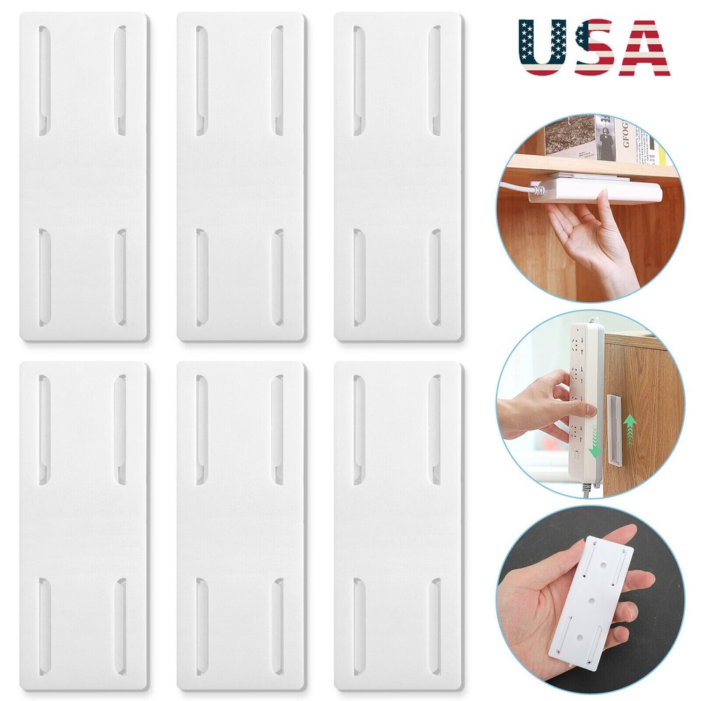 4pcs Self-Adhesive Desktop Socket Fixer Adhesive Punch Free Socket Holder Home