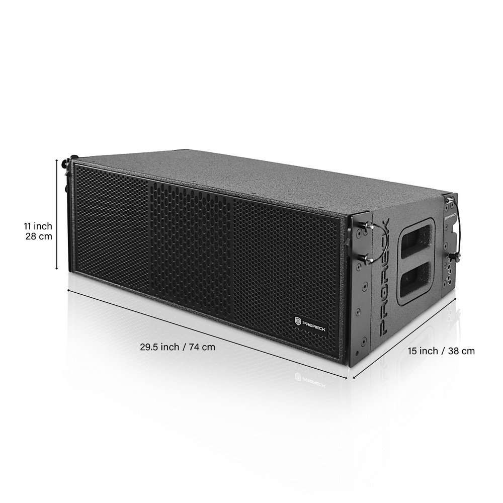 proreck PR-208AP Dual 8'' Full Range DJ Powered Line Array Speaker 5000W P.M.P.O