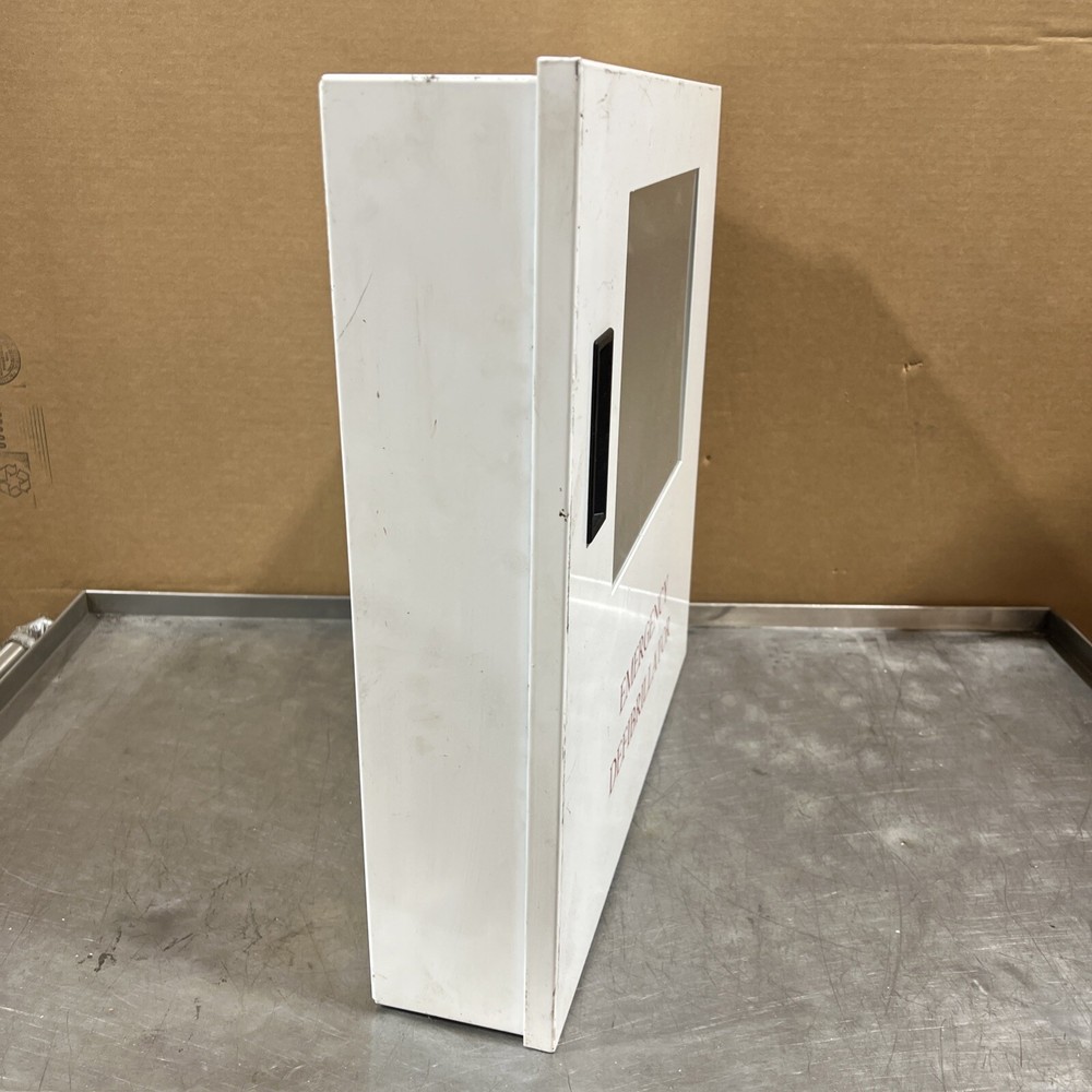 Alarmed AED Cabinet Emergency Defibrillator Case - Wall Mount - Used Surplus