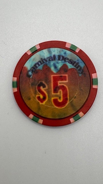 KISS KRUISE - 2011 POKER CHIP $5 CARNIVAL DESTINY