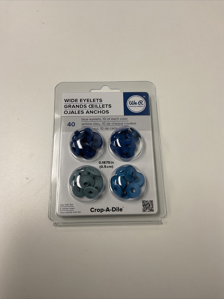 American Crafts Wide Eyelets, Blue - 6 Pack