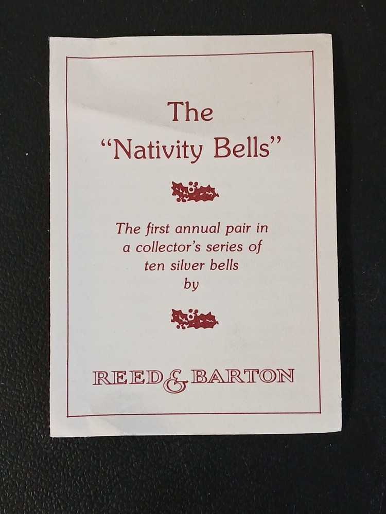 REED &BARTON NATIVITY BELLS 1983 First 2 in Set Silverplate Includes Box Card