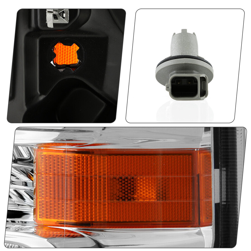 Pair For 2008-2025 Ford E-150 E-250 E-350 Headlights Assembly W/Bulbs Left+Right