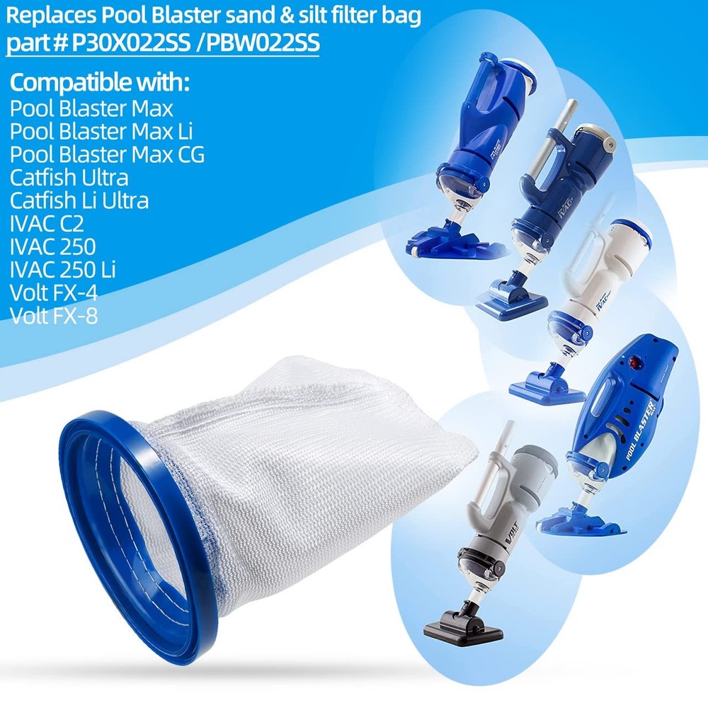 2-Pack Pool Vacuum Cleaner Reusable Filter Bag for Blaster Water Tech...