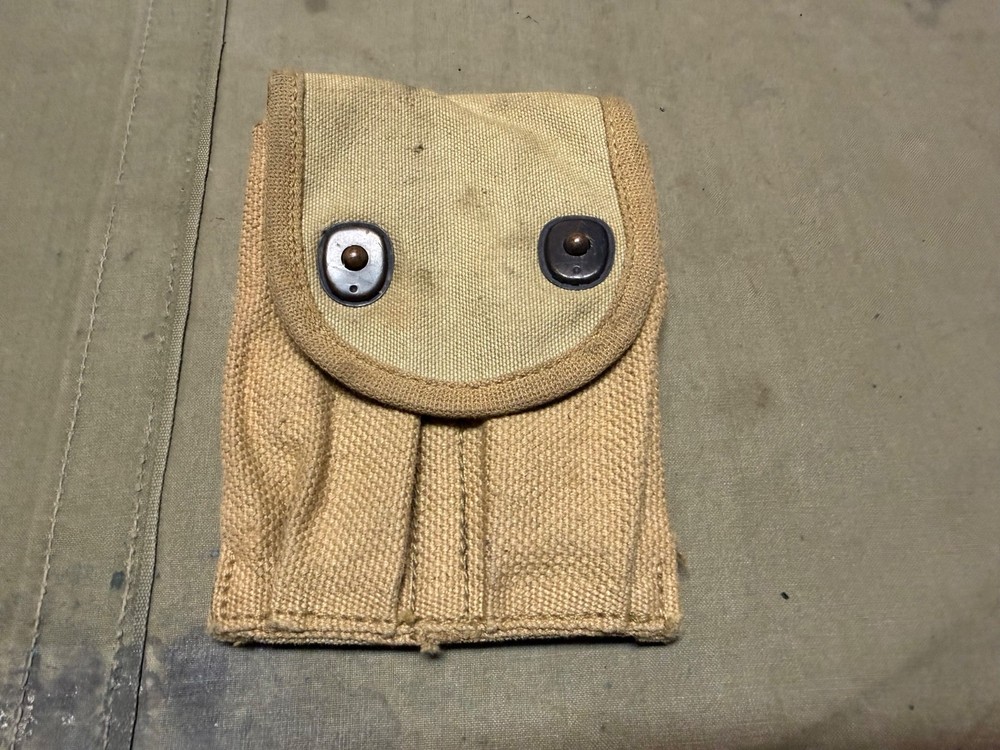 ORIGINAL WWI WWII US ARMY M1910 .45 PISTOL BELT AMMO POUCH-PB&CO, 1918