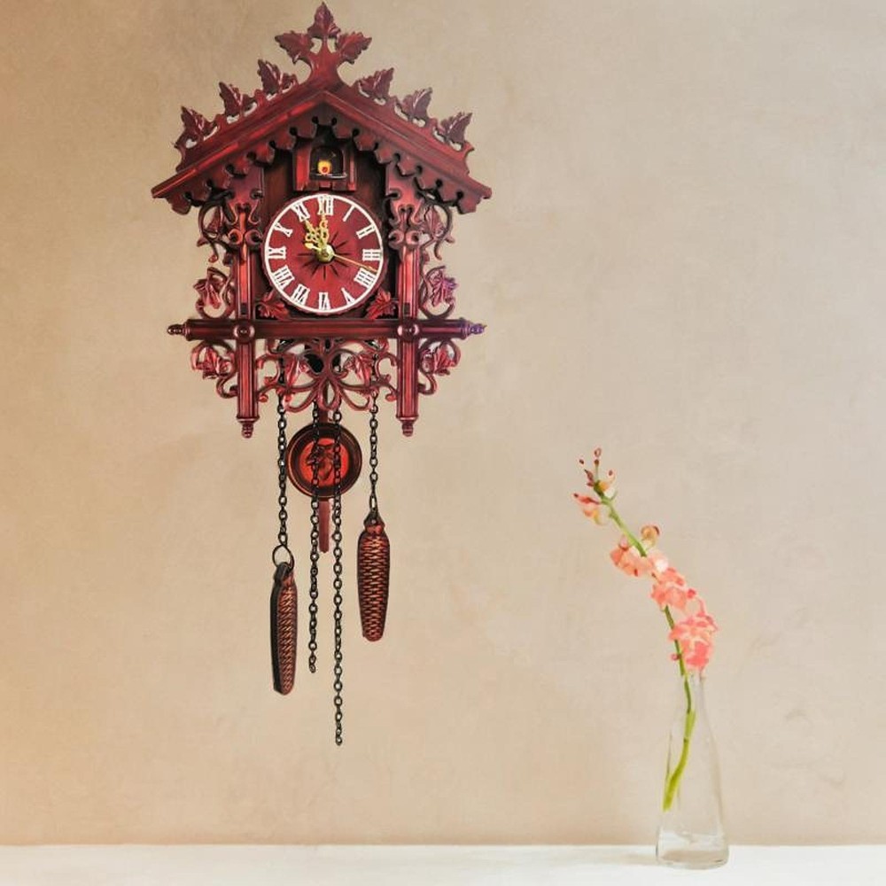 Wall Mounted Cuckoo Clock Lightweight Mute Silent for Kitchen Dining Room