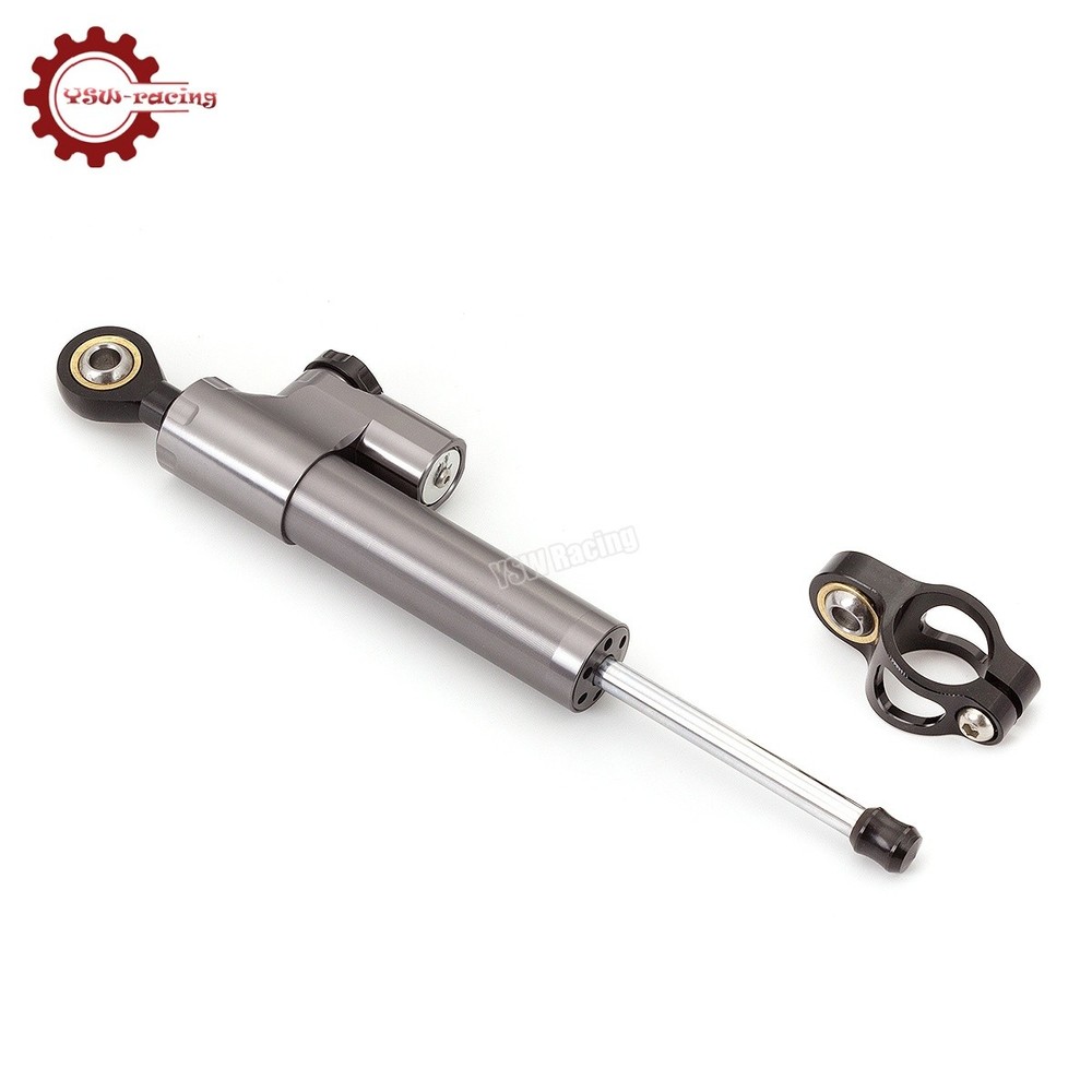 CNC Gray Steering Damper Motorcycle Stabilizer Linear Reversed Safe Control US