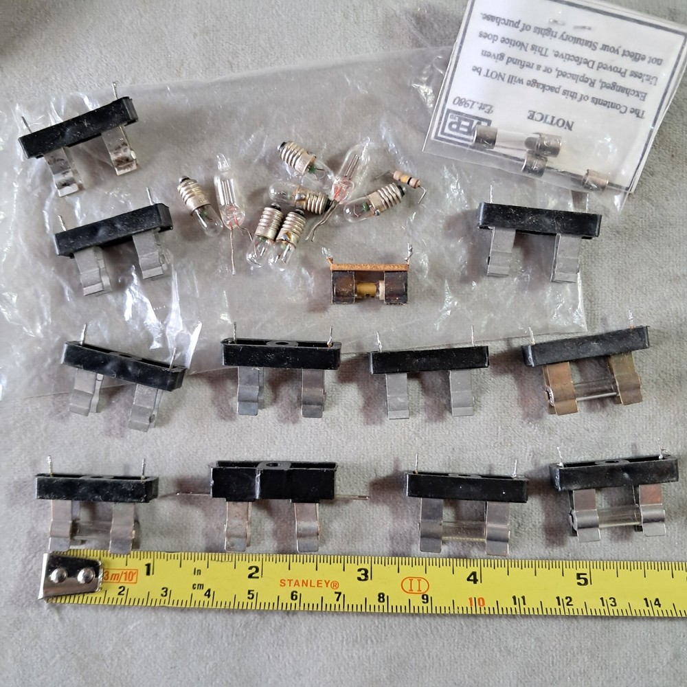 Vintage M.E.S. Panel Lamp & Panel Fuse Bundle. Untested. Salvaged/Spare/Repair