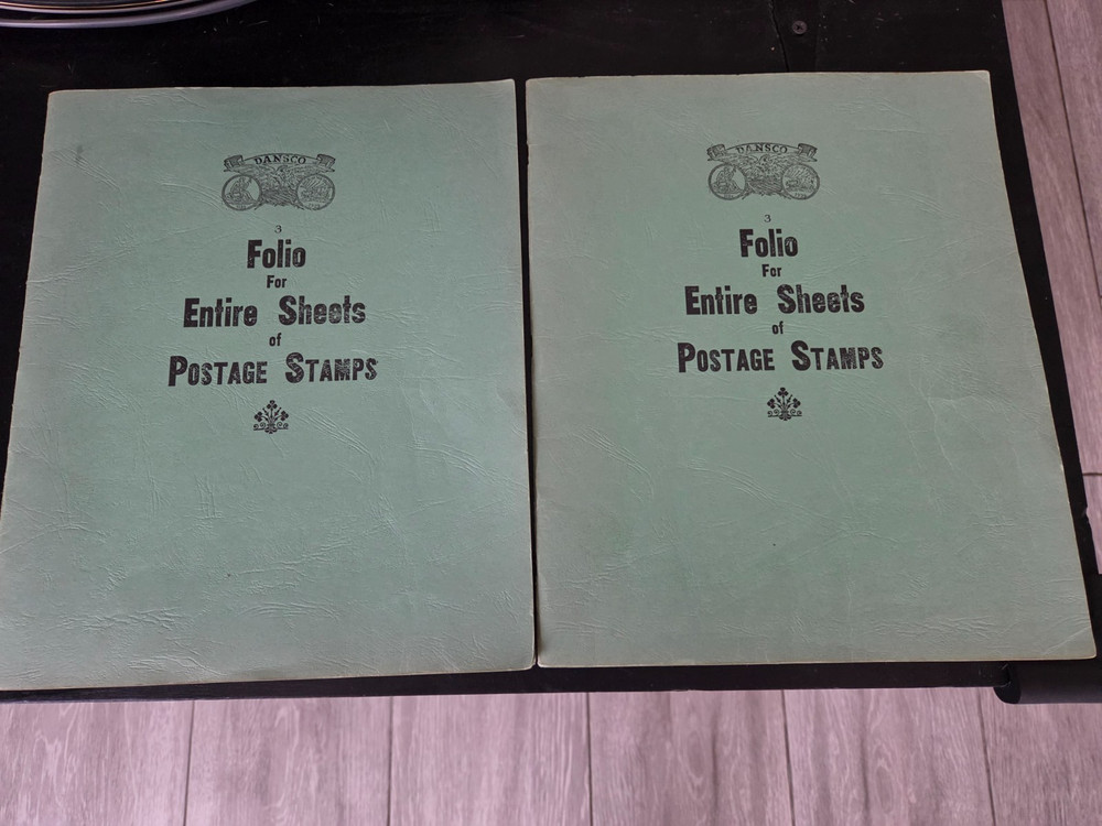 (2)Vintage Dansco Folio for Entire Sheets of Postage Stamps 12x10 - 16 Pockets