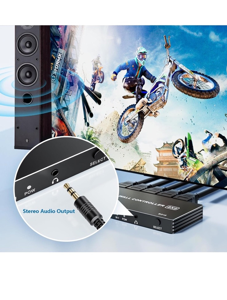 4k VIDEO TV WALL CONTROLLER 2*2 HDMI inputs HDMI Output processor with remote