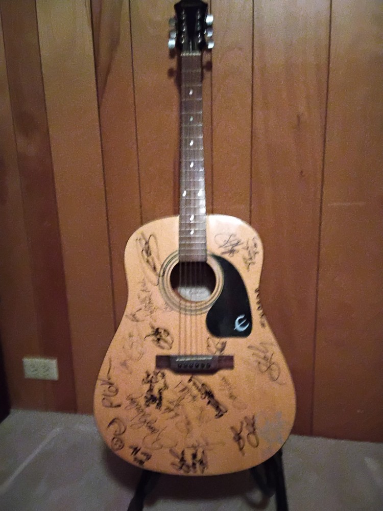 Epiphone Acoustic Guitar Signed by Multiple Artists Original Autograph