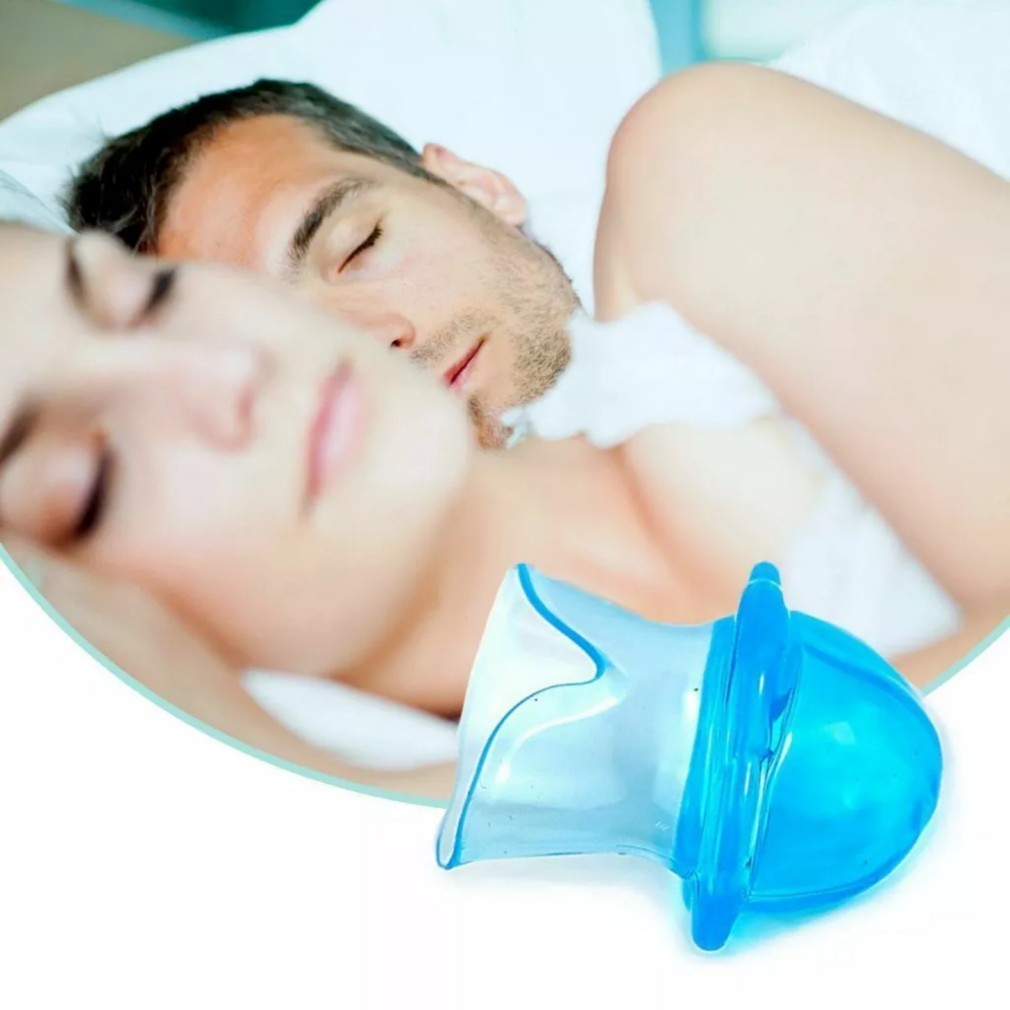 2XAnti Snoring Sleep Aid Device Silicone Tongue Mouthpiece Snore Stopper w/Case~
