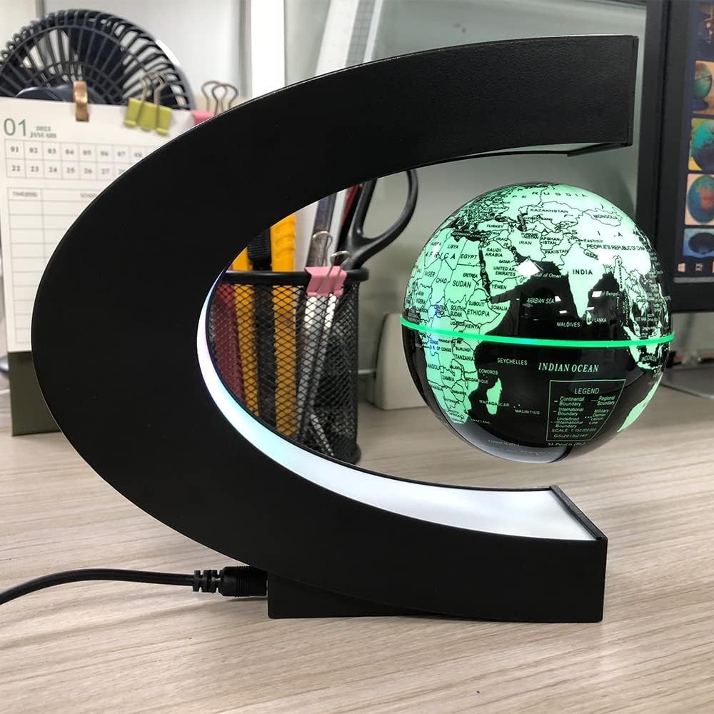 Multicolor Changing Magnetic Levitation Floating Globe - Unique Desk Gadget