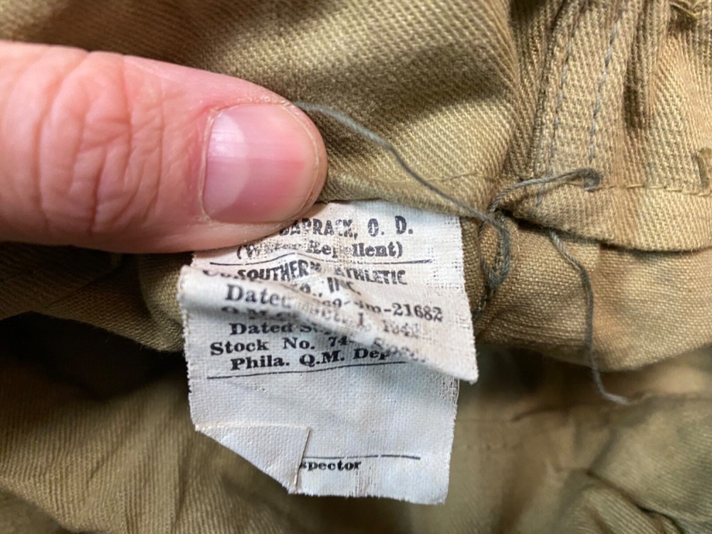 ORIGINAL WWII US ARMY INFANTRY BARRACKS LAUNDRY CARRY BAG- KHAKI, TAGGED 1942