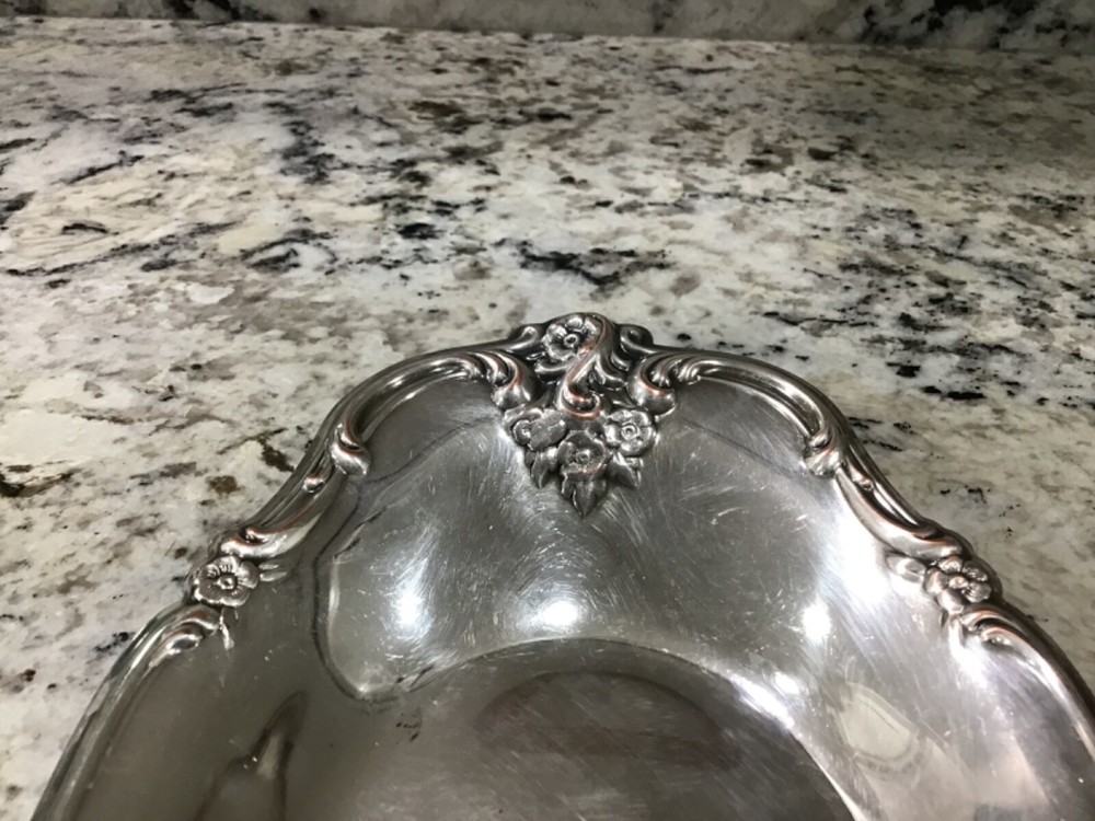 Vintage ORLEANS Bonbon Oval Floral Silverplate by International Silver