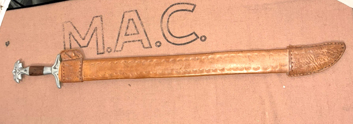 Oaxaca Mexican Machete Double Eagle Head with leather sheath