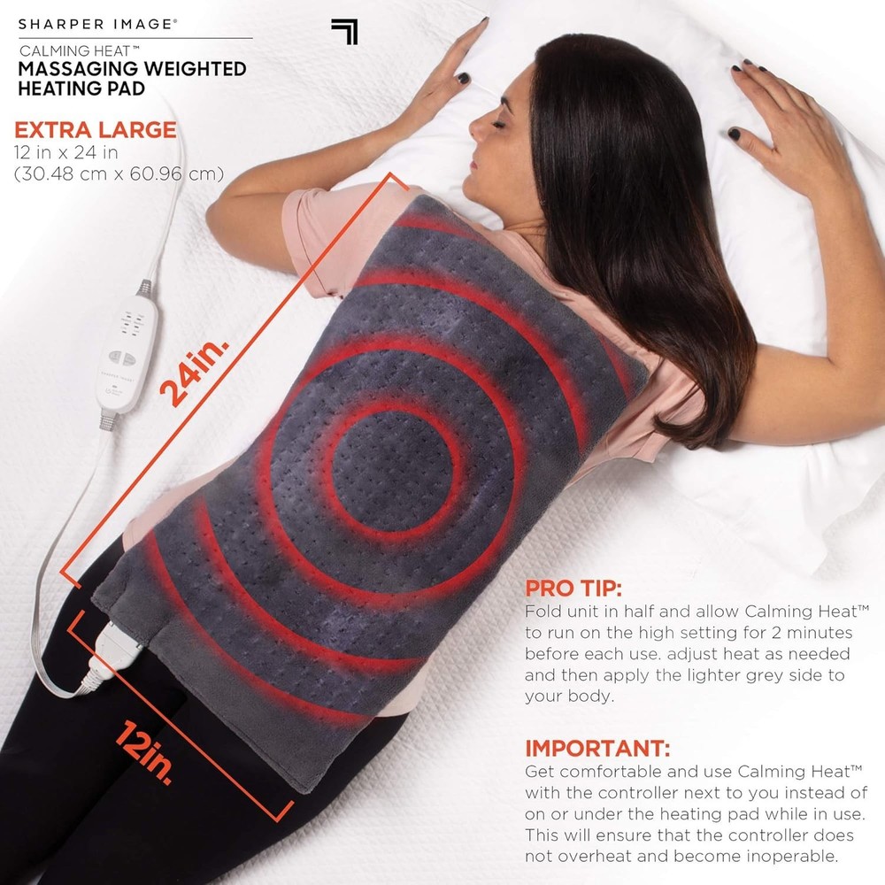 Weighted Electric Heating Pad with Massaging Vibrations