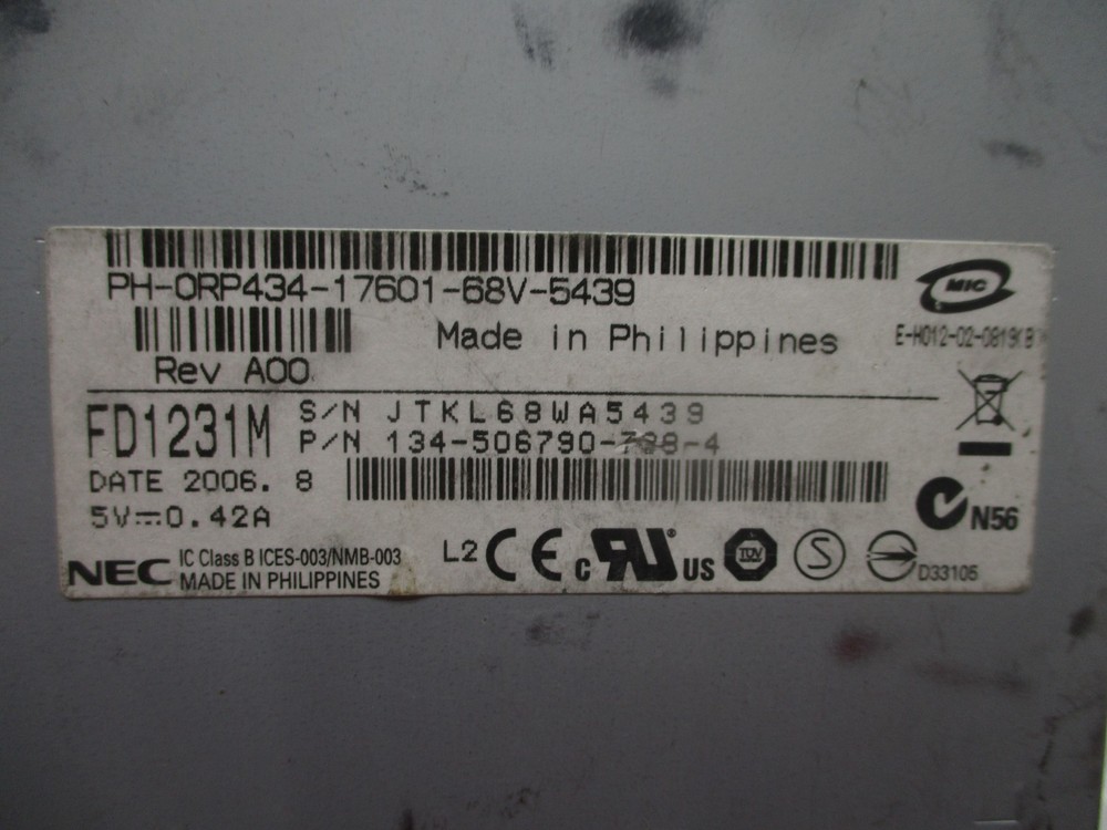 NEC FD1231M FLOPPY DRIVE UNMP
