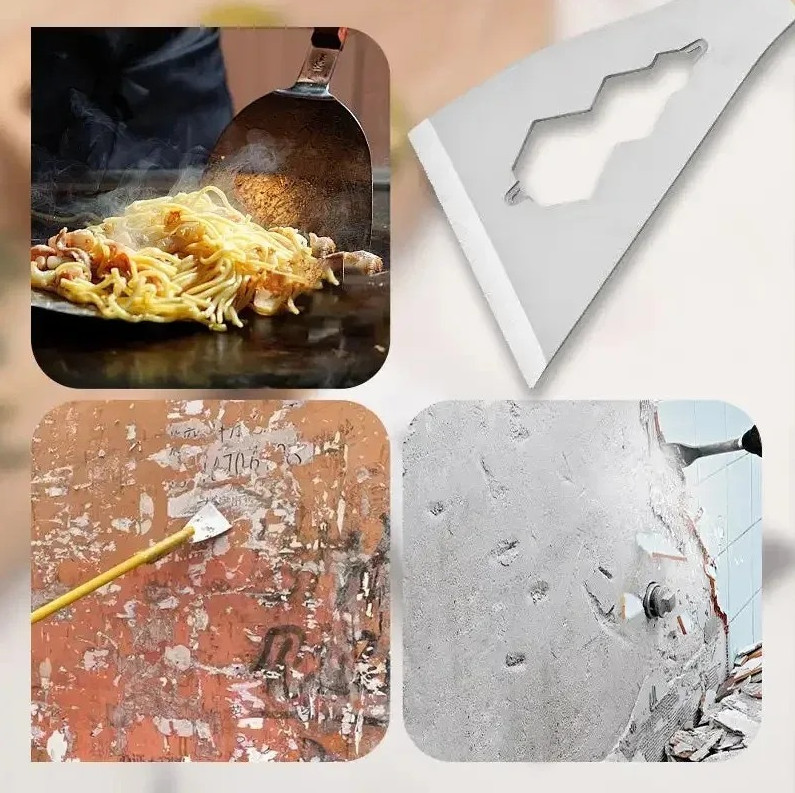 2pcs Stainless Steel Ash Scraper – Thick Multi-Use Cleaning & Cement Shovel Tool