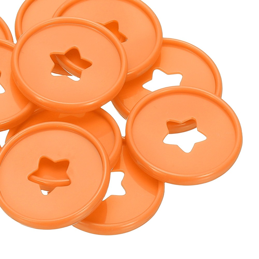 35mm Plastic Book Binding Discs, 33 Pack Expansion Discs Star, Orange