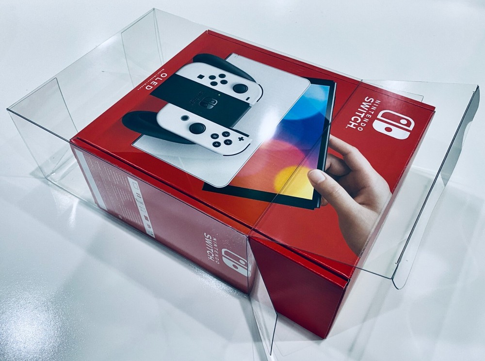 1x Clear Console Box Protector Fits Only OLED Nintendo SWITCH Console boxes READ