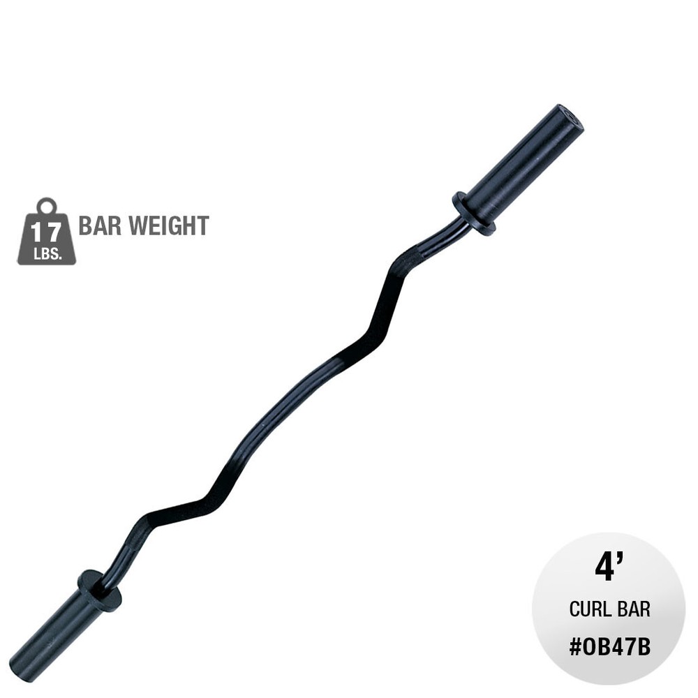 Body-Solid Olympic Curl Bar, Black