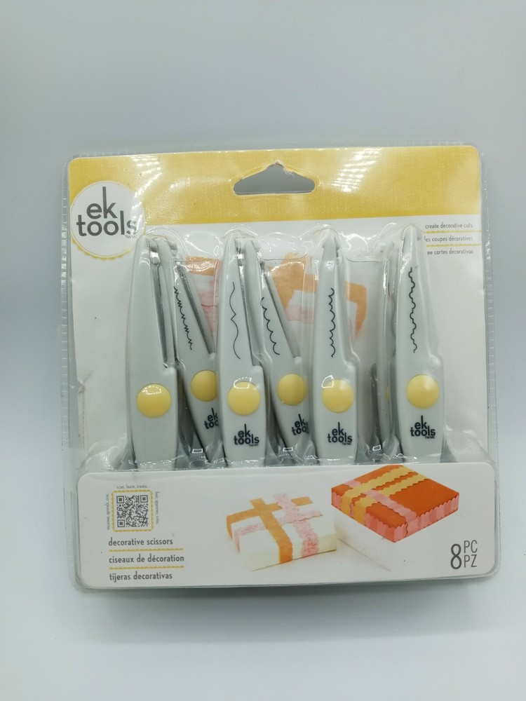 EK Tools 8 Pack Decorative Scissors Create 8 Scalloped Border *Packaging Damage*