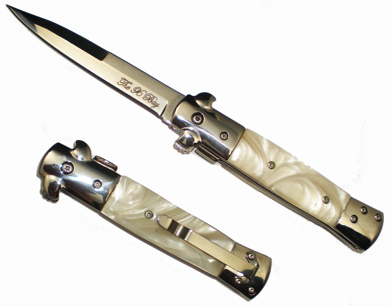 9" Pearl Handle Blade Michael Corleone Godfather Pocket Knife SPRING Assisted