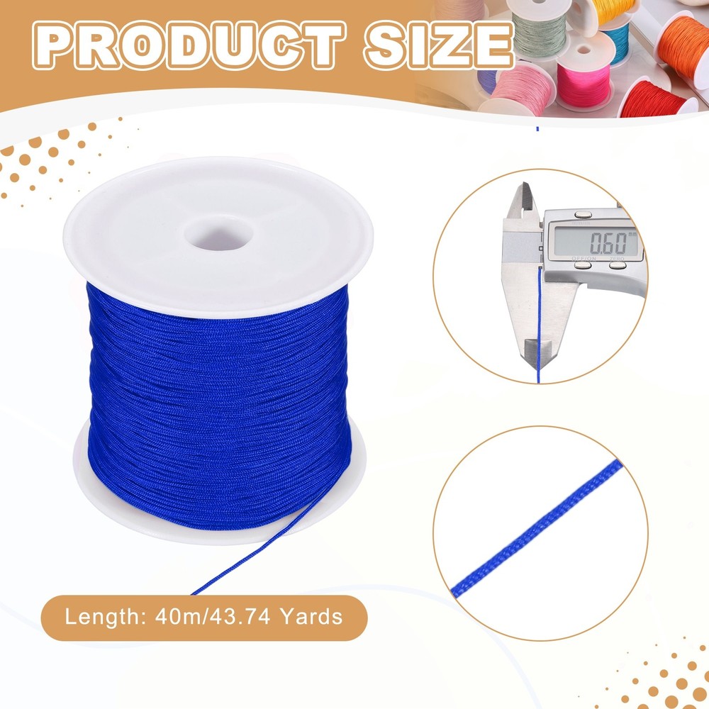 0.6mm Nylon String for Bracelets, 44 Yards Nylon Beading Thread(Dark Blue)