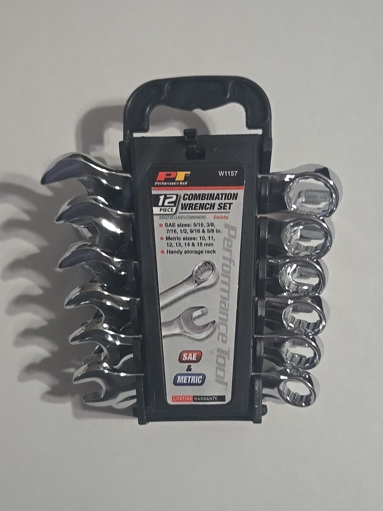 PERFORMANCE TOOL W1157 12PC COMBO WRENCH SET NEW