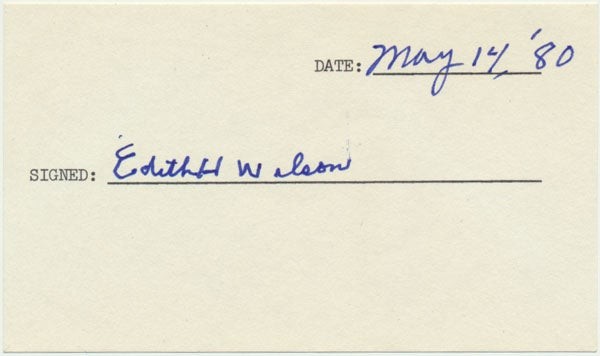 Edith H WILSON / Signature Signed