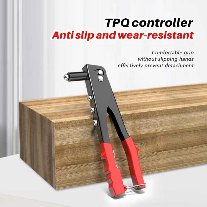 1 Heavy Duty Rivet Gun Kit, Hand Rivet Tool for Metal, Wood and Plastic