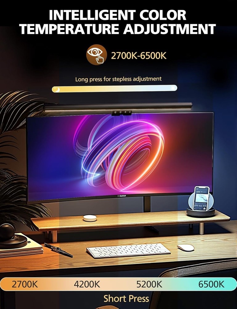 Monitor Light Bar for Computer with Auto Dimming, Memory Function T17-6