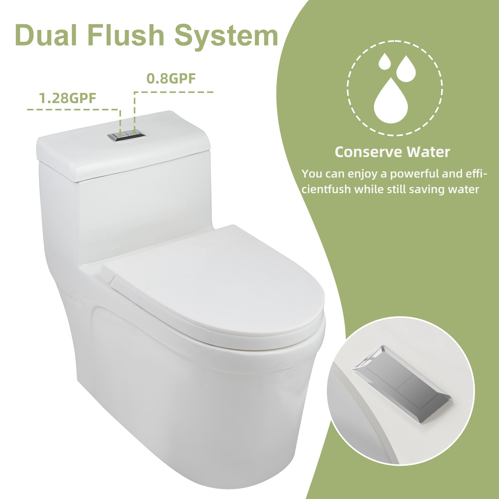 One Piece Macerating Toilet System with 600W Pump Upflush Toilet for Basement