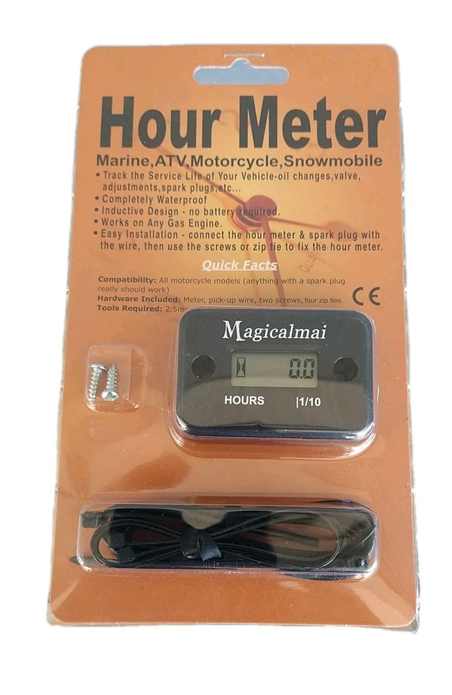 Magicalmai Inductive Hour Meter for Gas Engine Generator Lawn Mower Pressure ...