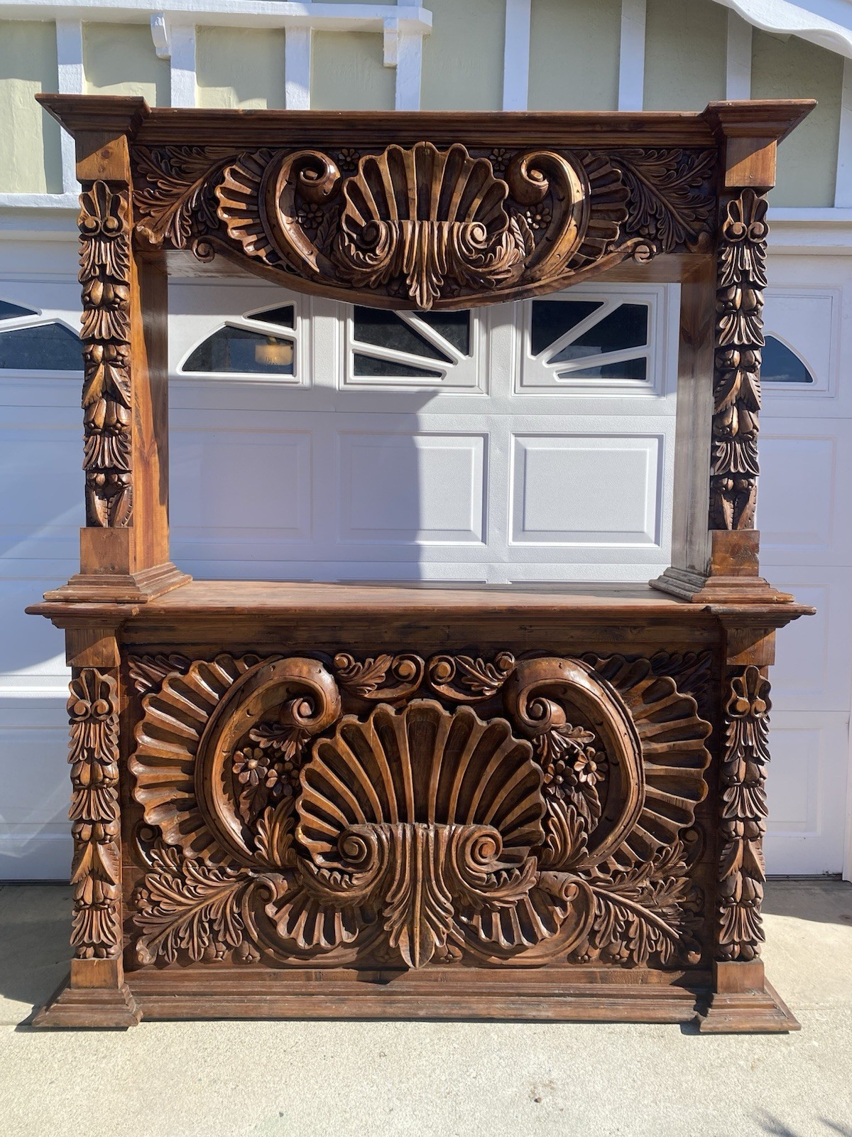 Intricate Carved Spanish Rustic Bar