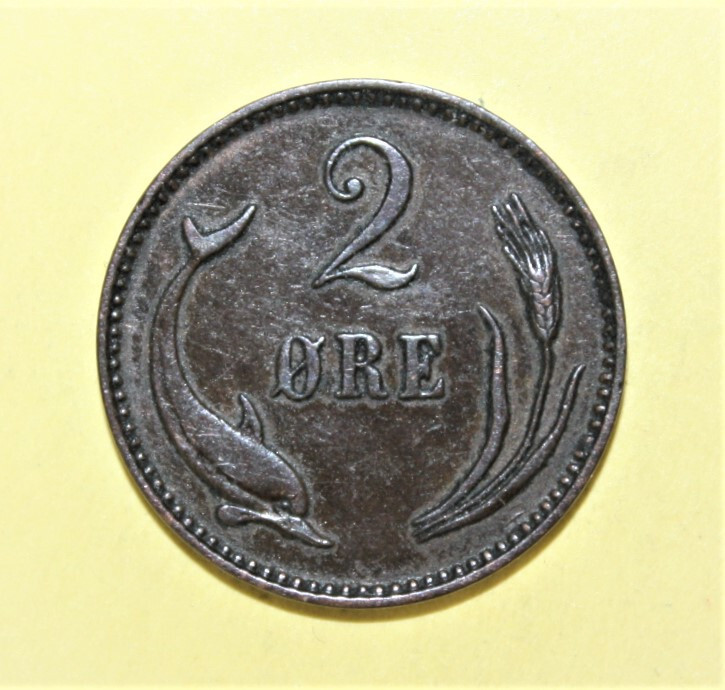 S7 - Denmark 2 Ore 1899 Extremely Fine + Copper Coin *** Nice