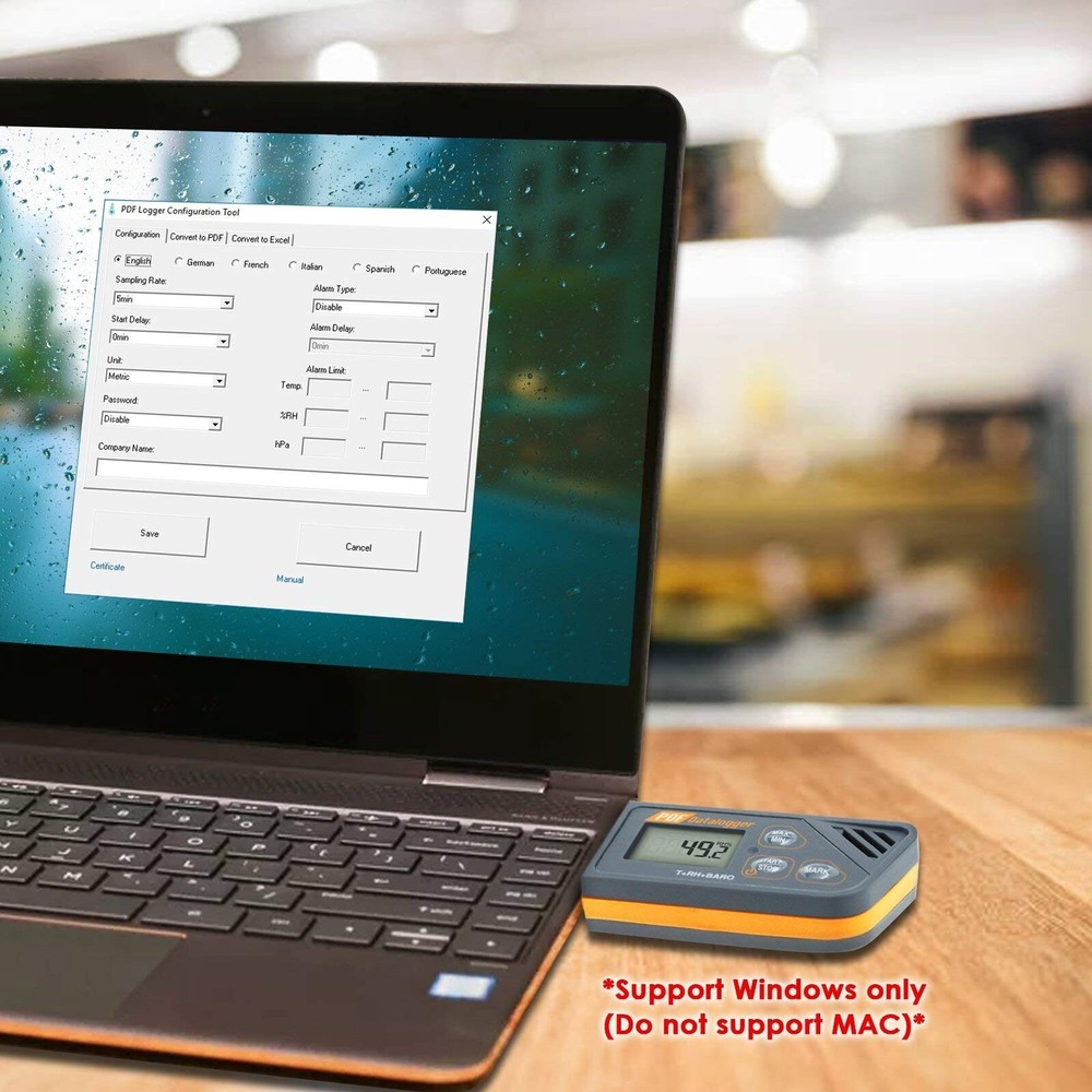 TEKCOPLUS Digital USB Humidity Temperature Barometric Pressure Data Logger Ga...